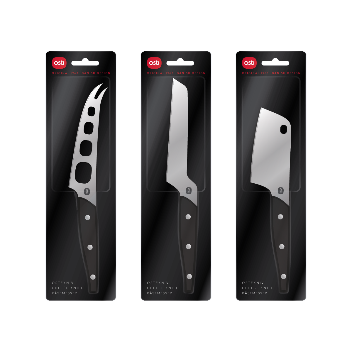 OSTI Cheese Knives – For Soft, Medium and Hard cheeses