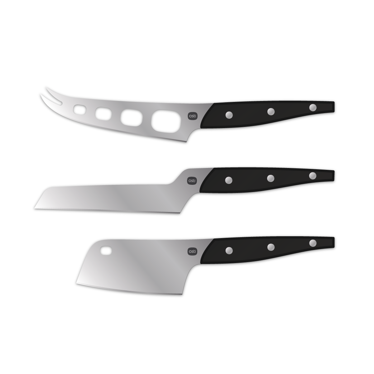 OSTI Cheese Knives – For Soft, Medium and Hard cheeses